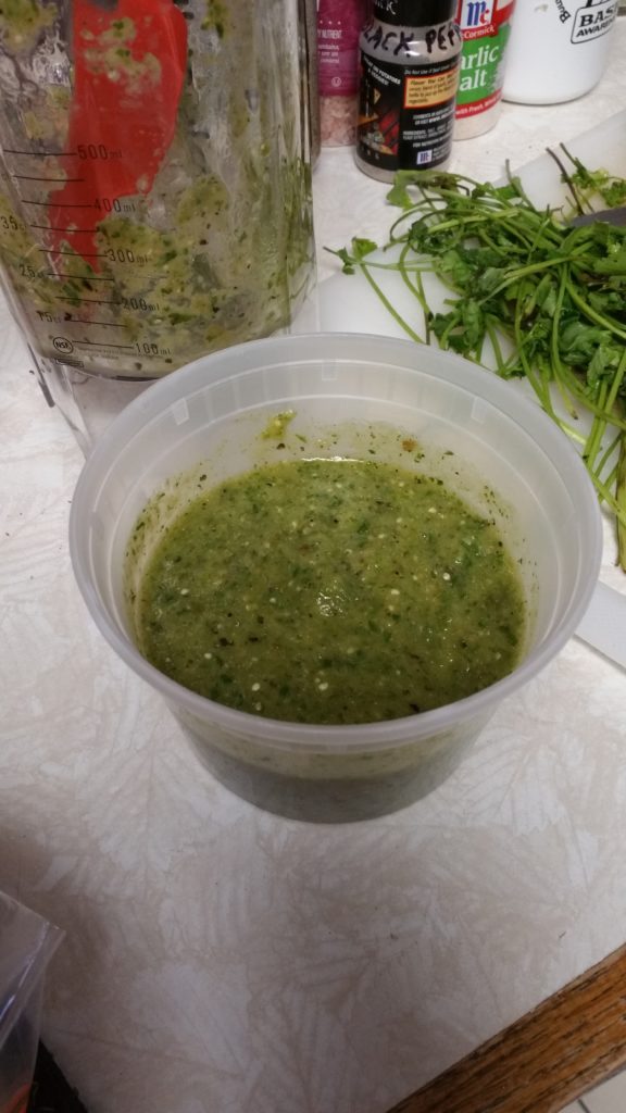 The final product--salsa verde!