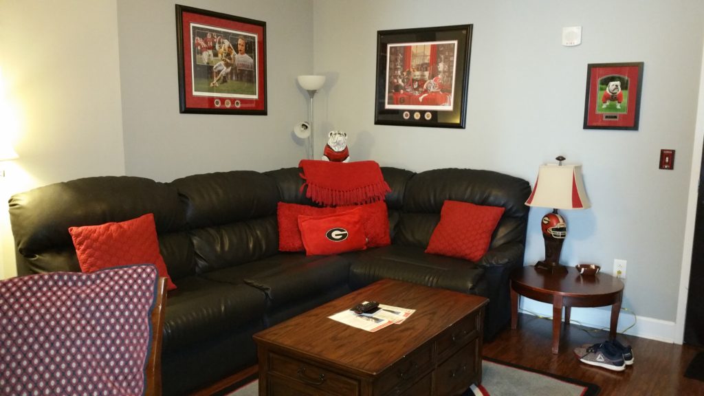 This was a very comfortable living space. You could just feel the UGA Bulldog pride! Even I felt like a Bulldog!
