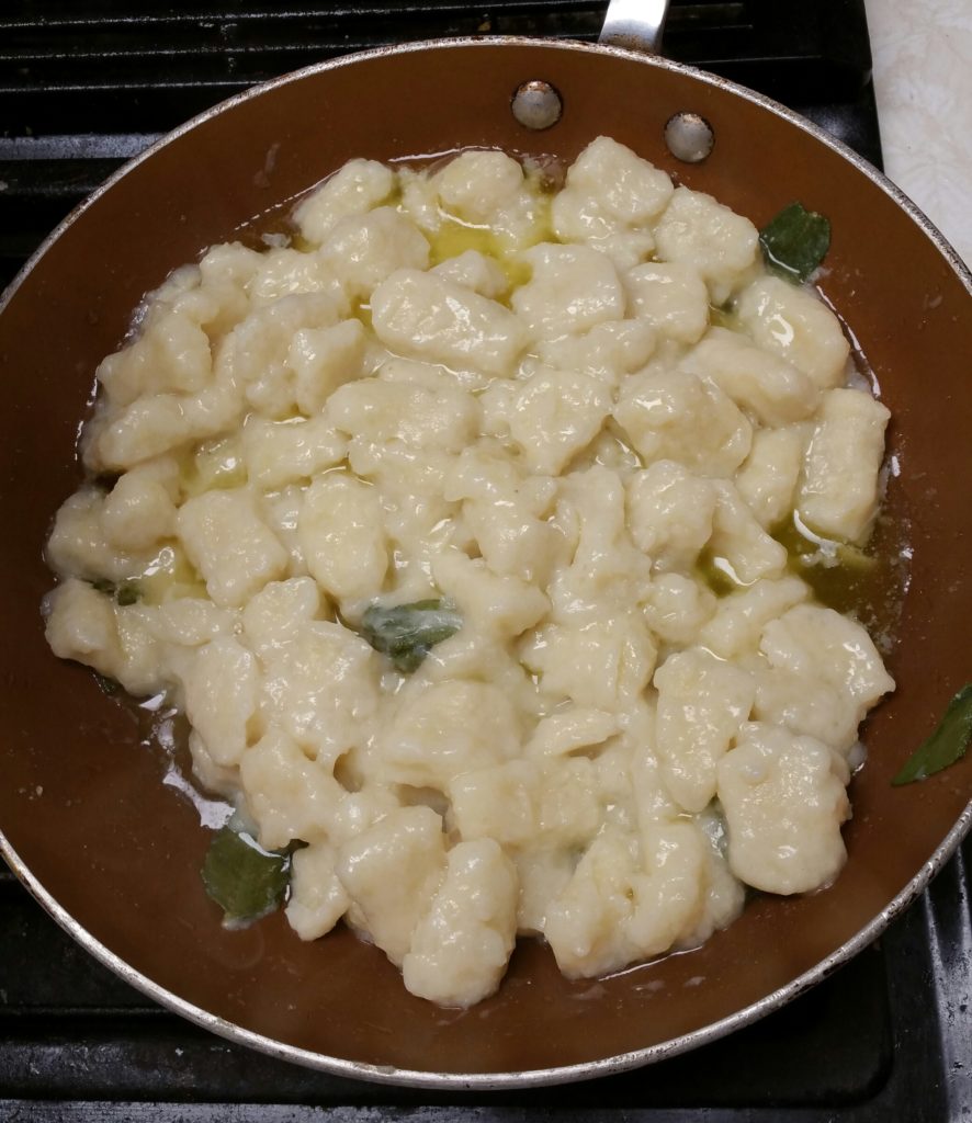 Gnocchi with a butter sage sauce.