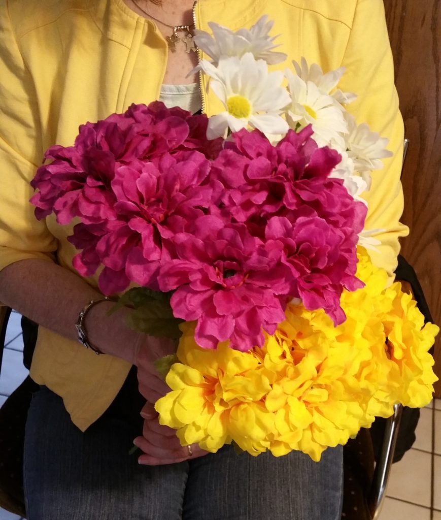 This is what 10 bunches of artificial flowers looked like.