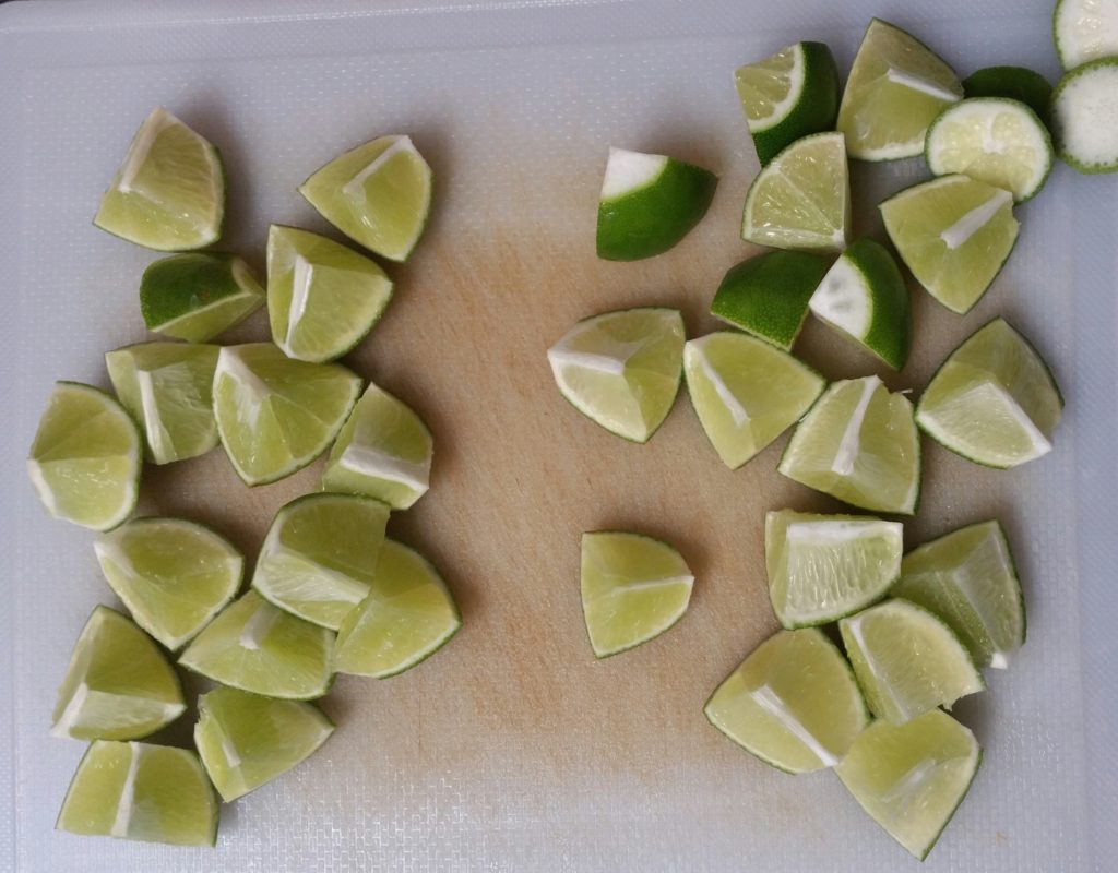 32 little pieces of lime--ready for the next step.