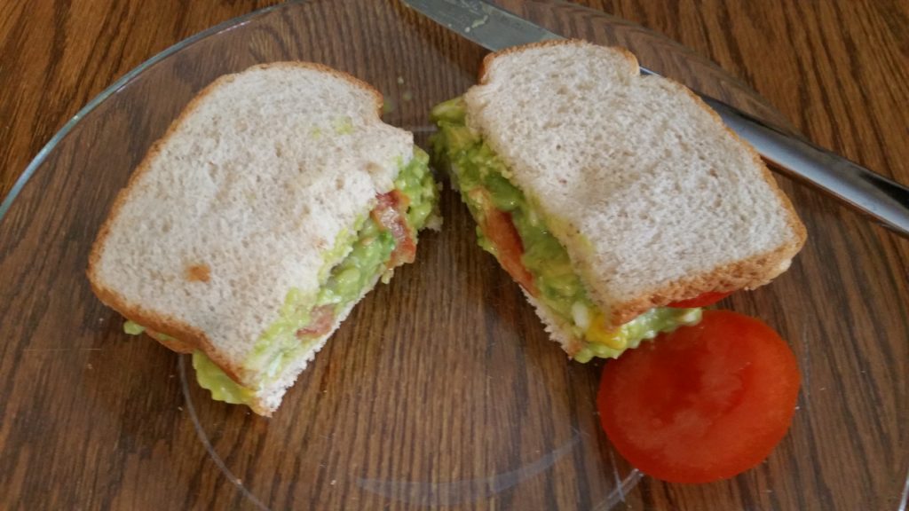 I added some tomato slices to my sandwich and enjoyed each bite! Yum!