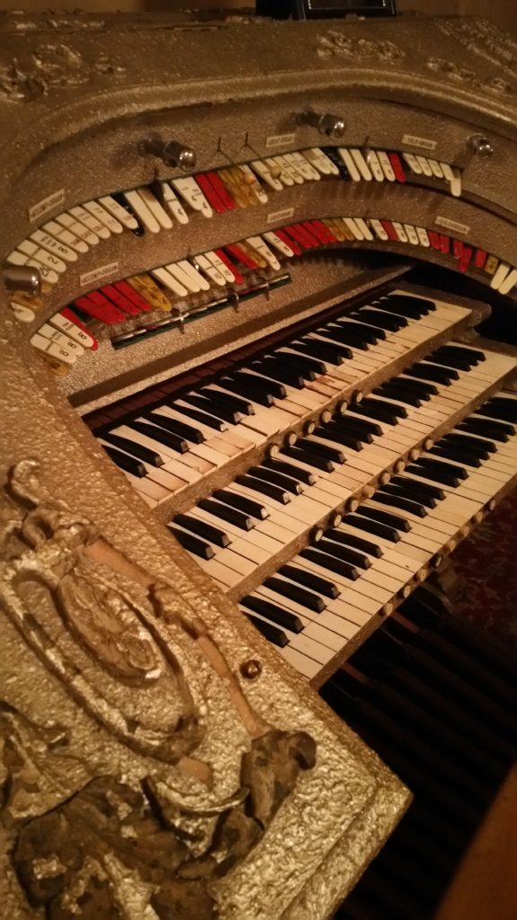 A close up view of Genesee Theatre's 3/10 Barton Grande pipe organ.