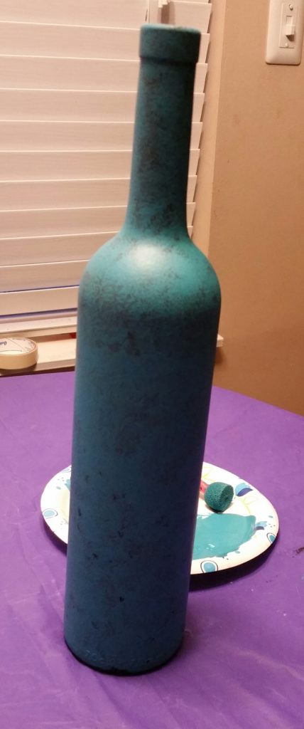 First coat of teal paint applied. (The official color listed on the bottle is "Laguna." Sounds so fancy!)