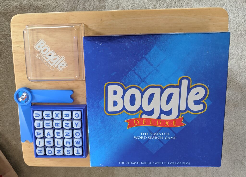 I loved playing Boggle as a kid!  I love playing Boggle now!  I just don't win as often nowadays.  (Mixed blessing I suppose.)